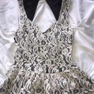 White, lace peplum top